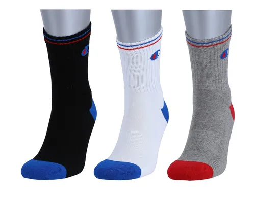 Champion Tennissocken (Baumwolle) Crew schwarz/weiss/grau Herren - 3 Paar