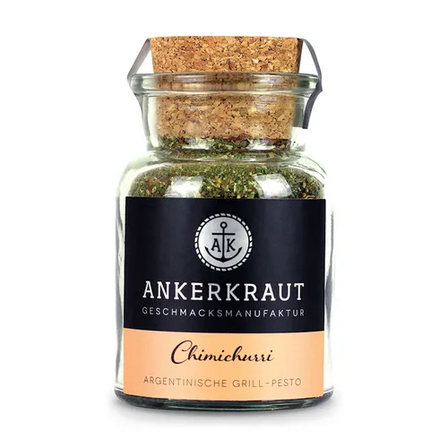 Ankerkraut Chimichurri Gewürzmischung 45g - Kräuter für die perfekte argentinische Chimichurri-Sauce; ideal als Dip oder Marinade für Grillgerichte, ohne Geschmacksverstärker und in stilvollem Korkenglas.
