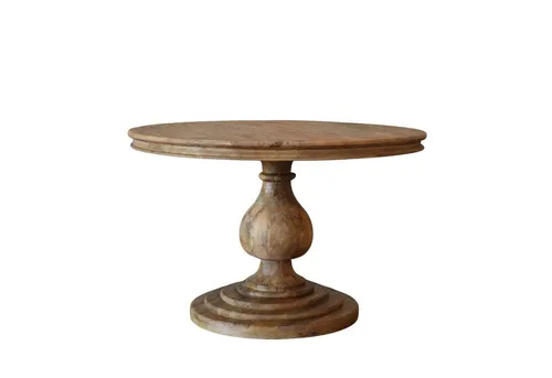 baario Esstisch Esstisch HARRISON braun Ø100, rund massiv Mangoholz Landhaus Antik Design