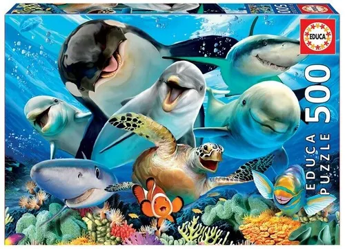EDUCA Puzzle Underwater Selfie 500 Teile Unterwasser Selfie NEU & OVP ab 11 J.