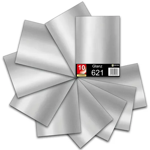 10er Set DIN A4 Bögen Silbergrau 30x21cm ORACAL 621 Glanz Folie Auto Plotter