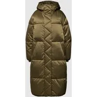 Tommy Jeans Steppmantel mit Kapuze in Oliv, Größe M