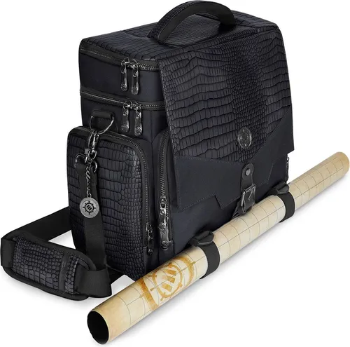 Enhance Gaming Tabletop-Abenteurer Reisetasche - Collector's Edition Schwarz - Ultimative Reisetasche für RPG- und Tabletop-Fans mit robustem Dragonhide-Material, Platz für Miniaturen und Zubehör. Ideal für Dungeon Masters und Spieler, um alles sicher zu transportieren und organisiert zu halten.