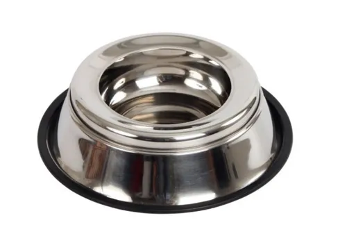 Kerbl Anti-Schlabber-Napf Edelstahlnapf 900 ml - Näpfe, verhindert Überschwappen von Wasser und ist ideal für Autofahrten geeignet.