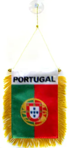 FANION PORTUGAL 15x10cm - Mini drapeau PORTUGAIS 10 x 15 cm spécial voiture - Ba