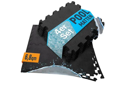 NEOLYMP Whirlpoolmatte Robuste Bodenschutzmatte - Fitness - Schutzmatte Boden - Fitnessmatte, (18 Puzzlestücke inkl. Randteile, 18 Schutzmatten Pool inklusive Randstücke - Puzzletechnik Poolboden), Schützt deinen Pool, EVA Matte, Studioqualität, Anti-Rutsch