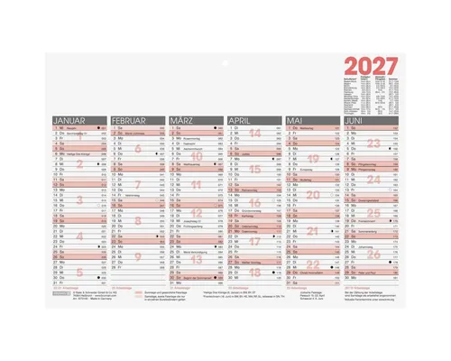 BRUNNEN Terminplaner Tafelkalender A4quer 2027 von BRUNNEN