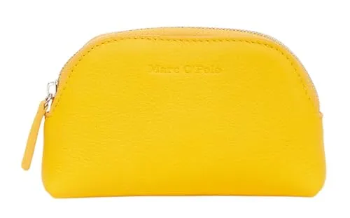 Marc O'Polo Lumi Pouch S Aufbewahrungstasche - Stylische Utensilientasche aus hochwertigem Rindsleder, ideal für Lippenstift und Schlüssel. Ein modisches Accessoire in der Farbe Morning Sun (gelb), das Funktionalität mit elegantem Design vereint.