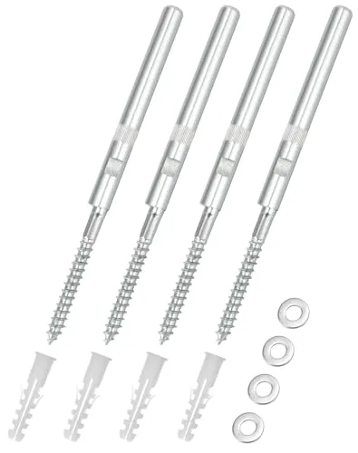 QWORK® 4er-Set Unsichtbar Wandregal Halterung Ø10x100mm, Schwebende Regalhalterung aus Stahl