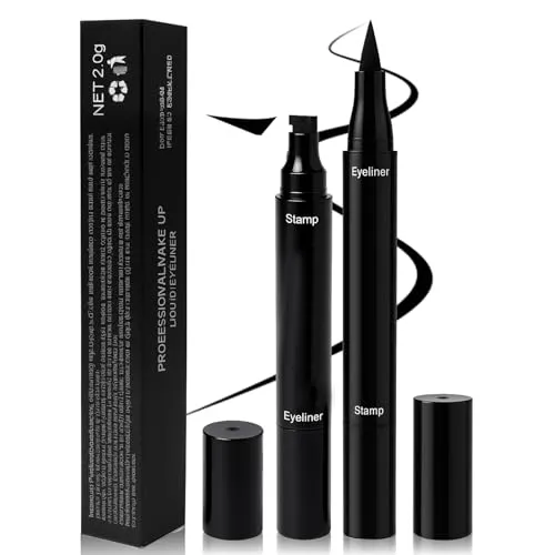 Eyeliner Schwarz, 2 Stück Eyeliner Wasserfest Augenbrauenstift Wischfest, Smokey Eye Liner mit Gel Formel Professional Makeup, Einfache Make Up Werkzeuge