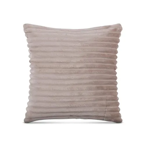 Kissenhülle 40x40cm (Hellbraun) Cord Optik - Kuschelig weicher Bezug mit Reißverschluss - Kissen - Öko Tex - ideale Hülle für Sofakissen, Dekokissen