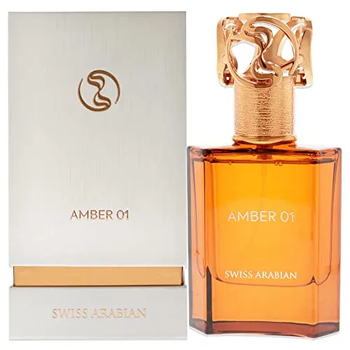 Swiss Arabian Amber 01 Eau de Parfum Unisex 50ML - Luxuriöser Duft für kühlere Jahreszeiten, mit einer warmen Mischung aus Mandarine, Rose und goldenem Amber für ein elegantes Dufterlebnis.