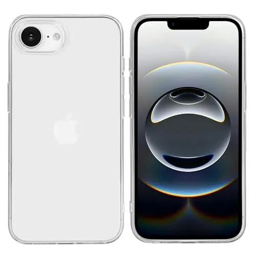 doupi Transparente Schutzhülle kompatibel mit iPhone 16e (6,1 Zoll) - PerfektFit Dünn, Clear, Kabelloses Laden Unterstützend, Super Slim Protective Cover, transparent