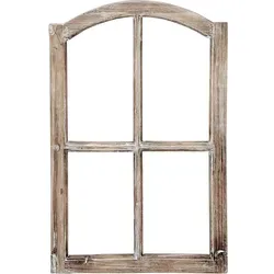 Posiwio Fensterrahmen Deko Holz Natur Braun Shabby Vintage - Wand- & Tischbilderrahmen im angesagten Shabby-Chic-Stil, dekorativ ohne Glas und ideal für kreative Dekoideen mit Anhängern oder als Bilderrahmen.