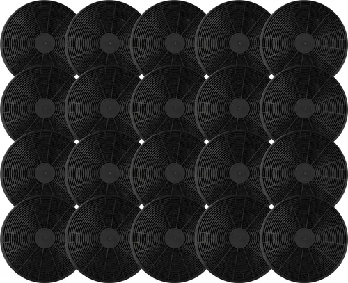 vhbw 20x Aktivkohlefilter kompatibel mit PKM 9040/90N, 9099, 9040/60W, 9060 H, 9090 ISZ, 9060 B, 9090H, 9085Z, 9040/90W Dunstabzugshaube - 17,5 cm