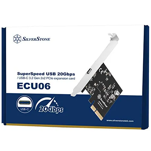SilverStone ECU06, USB-Typ-C 3.2 Gen 2x2 Schnittstellenkarte - PCIe - Netzwerkkarten mit hoher Leistungsfähigkeit, unterstützt schnelle Datenübertragungen und bietet ergonomisches Design für optimale Nutzung.