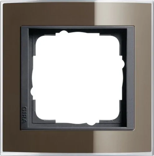 Gira 0211768 Abdeckrahmen 1-fach Zwischenrahmen anthrazit, Gira Event, Klar braun