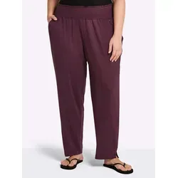 Sheego Jerseyhose Schlupfhose mit breitem Smokbund und Blumendruck
