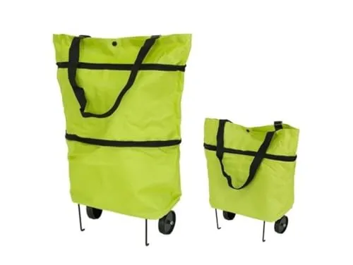 Przydasie Faltbare Einkaufstasche auf Rädern – 3-in-1, erweiterbar, robust und wasserabweisend. Ideal für kleine und große Einkäufe. Leicht, stabil und umweltfreundlich. Grün.