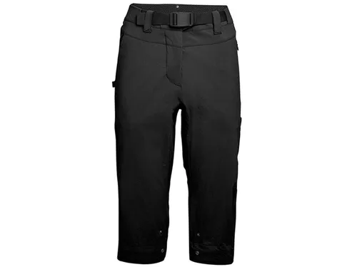 Gonso Ruth 3/4 - Damen Fahrradhose 2in1 mit einknöpfbarer Radunterhose, Wasser- und fleckabweisend, Relax Gel Comfort Sitzpolster für maximalen Komfort, Schwarz, Gr. 38