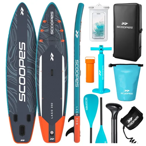 SUP Board Aufblasbares Paddle Board Schwimmbrett mit Zubehör Set Pumpe 350cm