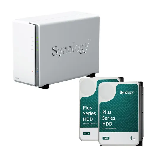 Synology DiskStation DS223J NAS-Server mit 8 TB Speicher - Flexibles NAS-Server Gehäuse mit 2 Einschüben und 8 TB Speicher für effiziente Datenspeicherung und -verwaltung.