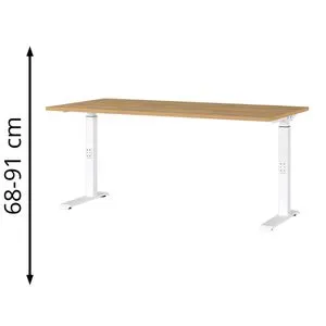 Germania Schreibtisch Mailand, eiche, höhenverstellbar in blau von Germania