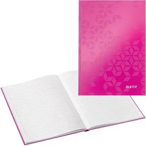 Leitz Notizbuch WOW, 46271023, A5, 80 Blatt, pink, fester Kartoneinband, liniert