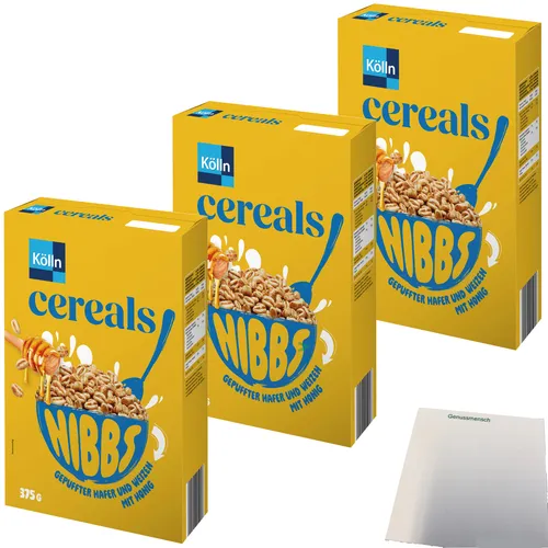 Kölln Cereals Nibbs Honig 3er Pack 3x375g Packung usy Block