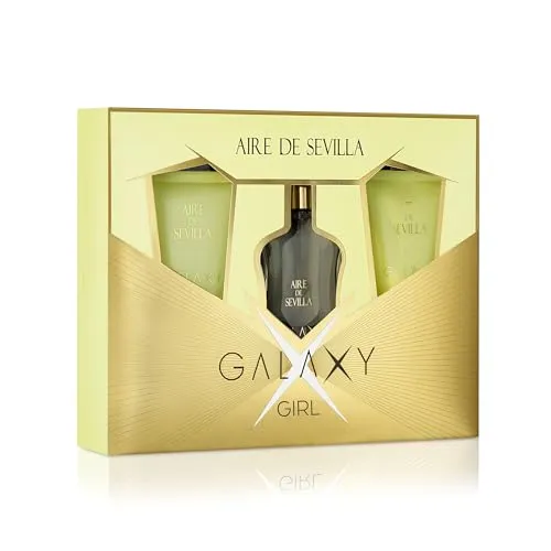 AIRE DE SEVILLA GALAXY GIRL LOT 3 Stück - Parfüm-Geschenkset für Frauen mit 150 ml Eau de Toilette, Duschgel und Feuchtigkeitscreme, ideal als Geschenk und für ein erfrischendes Dufterlebnis.