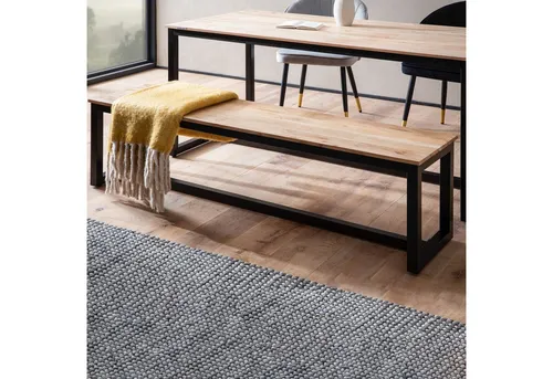 FineBuy Esszimmerbank Akazie Massivholz - Industrial Loft-Style - Esszimmer Sitzbänke aus massivem Akazienholz im trendigen Industrial-Design. Die elegante Maserung und Metallbeine machen sie zum Blickfang in deinem Esszimmer.