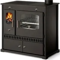 Küchenofen Holzherd P ECO INOX Edelstahlbackfach
