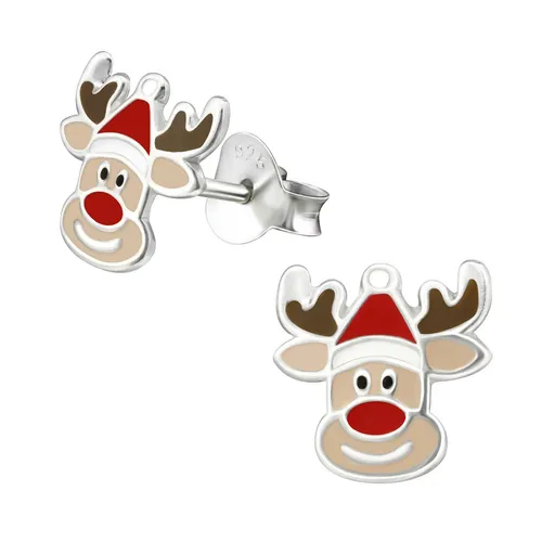Rentier Ohrringe aus 925 Silber für Mädchen Damen Kinder