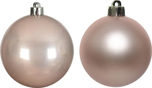 Weihnachtskugeln Kunststoff 8cm 6 Stück - Rosa