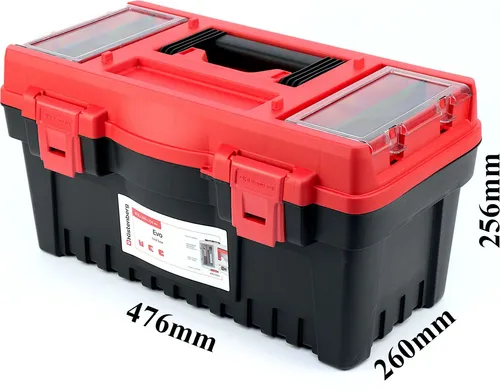 Werkzeugkiste Werkzeugkoffer Aufbewahrungsbox Toolbox Trage Organizer Rot 476 x 260 x 256 mm