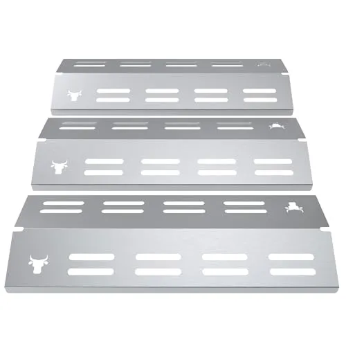 tuning-art GA37 Gasgrill Brennerabdeckung Edelstahl - Grillersatzteile mit passgenauer Brennerabdeckung, aus rostfreiem Edelstahl, für gleichmäßige Hitzeverteilung und stylisches Bullenmotiv.