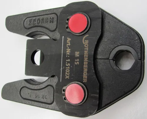 Rothenberger Pressbacken M 15 mm - Presszange mit DURA LAZR TEC Laserhärtung, 40 % mehr Härte und 45 % längere Haltbarkeit für optimale Kontur-Präzision
