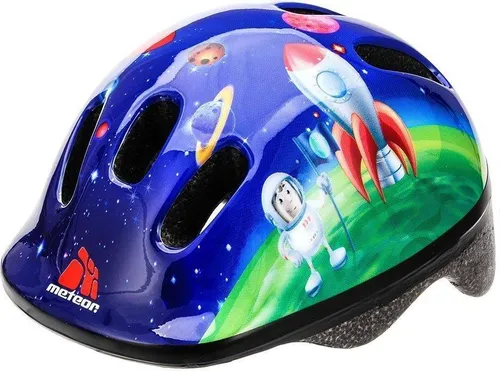 Meteor Schutzhelm, Kinderhelm, Fahrradhelm, Rollschuhe, MV6-2 Helm Kinderfahrradhelm Helm, größe XS 44-48 cm Cosmic Rocket