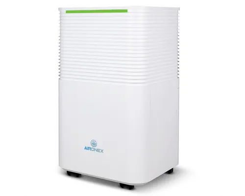 Aironex Luftentfeuchter LO12 - Kompakt & Leise für 40 m² - Luftentfeuchter für Schlafzimmer und Badezimmer, entzieht bis zu 12 l/Tag Feuchtigkeit. Flüsterleise im Schlafmodus und mit Hygrometer für optimale Luftfeuchtigkeit. Ideal gegen Schimmel und muffige Luft.