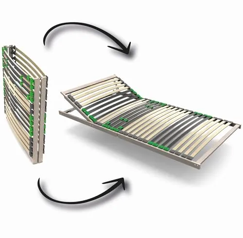 FlexStar 7-Zonen Lattenrost 100x200 cm – Verstellbar & Klappbar - Lattenrost für alle Matratzen mit 13-fach verstellbarem Kopfteil und 7-Zonen Härtegradverstellung für optimalen Schlafkomfort. Stabiler Rahmen aus Buche und Birke, vormontiert und klappbar für einfachen Transport.