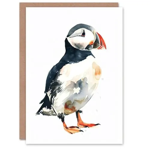 Artery8 Papageientaucher Vogel Ventilator Natur Fett Hell Geburtstagskarte