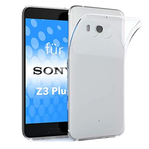 EAZY CASE Hülle kompatibel mit Sony Xperia Z3 Plus Schutzhülle Silikon, Ultra dünn, Slimcover, Handyhülle, Silikonhülle, Backcover, Durchsichtig, Klar Transparent