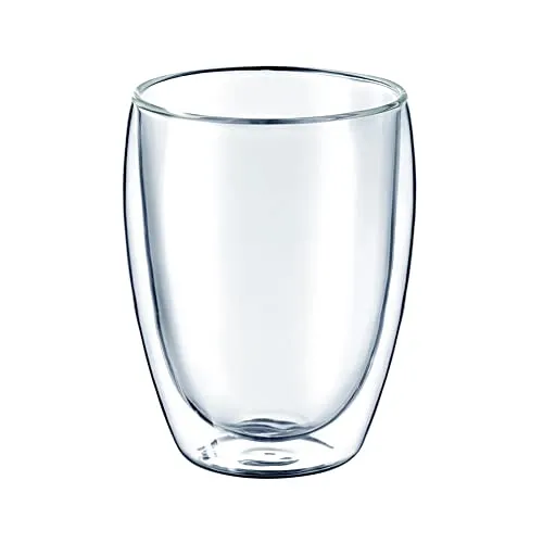 AMBITION Doppelwandige Kaffeegläser Mia 2 Stück 350 ml Trinkgläser für Kaffee Tee Cappuccino transparent