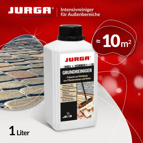 Jurga Grundreiniger 1L, PFLASTERSTEIN & BETONREINIGER, für alle GEHWEGE, Wege