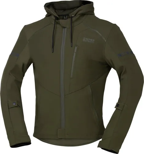 IXS Moto 2.0 Textiljacke - Wasserdicht & Atmungsaktiv - Dunkelgrün - M - Moderne Motorradjacke aus elastischem iXS Stretch Material, wasserdicht und atmungsaktiv. Ideal für Fahrer, die Komfort und Sicherheit schätzen. Höhenverstellbare Protektoren und mehrere Taschen bieten zusätzlichen Nutzen.