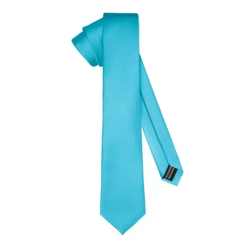 Ladeheid Klassische Herren Krawatte, matt, Perfekt für Büro & Festlichkeiten, Vielfältige Farben - Ideal für Geschäftsmeetings, Hochzeiten TMM-8 (150cm x 8cm, Türkis)