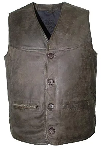 Maddox Herren Lederweste Lammnubuk braun Größe 48 - Elegante Herren Lederweste aus weichem Lammnubuk in klassischem Design. Mit praktischen Taschen und einer bequemen Passform ideal für stilvolle Anlässe.
