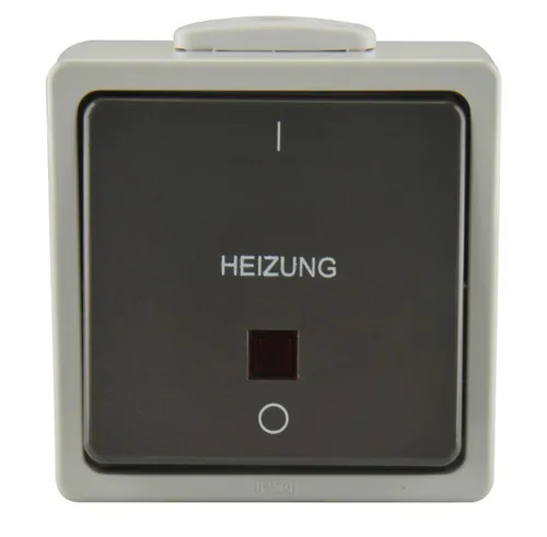 Unitec Heizungsnotschalter, Aufputz, grau/dunkelgrau IP54