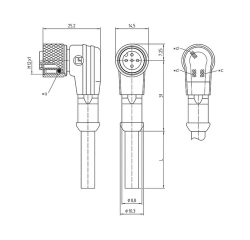 Lutronic 1161 Sensor-Aktor-Anschlussleitung M12 - Sensor-Aktor-Verbindungstechnik mit 2,00m Länge, ideal für flexible Verbindungen in der Automatisierungstechnik.