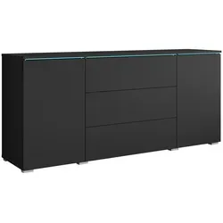 P & B Sideboard Vera, Graphit, Holzwerkstoff, 2 Fächer, 3 Schublade(n) Schubladen, 150x67.9x39.5 cm, Fsc, stehend, Wohnzimmer, Kommoden & Sideboards, Sideboards
